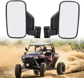 X Autohaux 752374510561 Utv Rear View Mirrors Set 1.75 Inch 2 Bar Clamp For Polaris Kawasaki Can-am