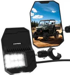 Xp-elite Sxl-sm-g28-clr-v1-1 Utv Side Mirrors Convex Clear With Led Spot Turn Signals And Puddle Light Pro-fit Bar