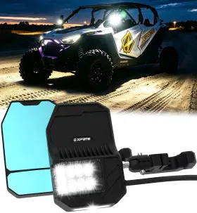 Xp-elite Sxl-sm-g28-smk-v1-1 Utv Side Mirrors With Led Spot Light And Puddle For Polaris Ranger Pro-fit Bar