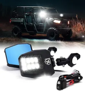 Sxl-sm-g26-clr-v1 Xprite Utv Side View Mirrors With Led Spot And Puddle Lights Clear Lens