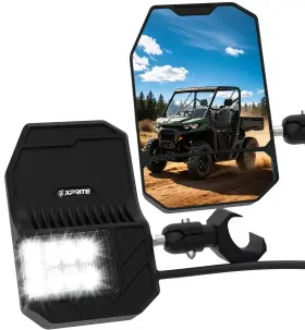 Sxl-sm-g27-smk-v1-3 Xprite Pro-fit Utv Side Mirrors Led Light Puddle For Polaris Ranger Can-am Defender