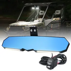 Utv-cm-g13-13in-1 Xprite 13 Inch Rear View Center Mirror With Led Light For Polaris Ranger Xp /570/900/1000 Crew