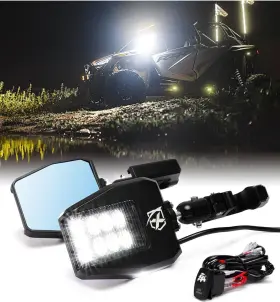 Utv-sm-g13-clr Xprite Utv Side Rear View Mirrors Clamp Can-am Polaris New