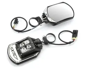 12-a-3 Xtc Power 12-a-3/8 Utv Billet Led Side Mirrors Black/silver