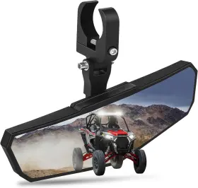 Hsju03 Zidiyoruo Utv Rear View Mirror Hd Sxs Center With Aluminum Clamp Fits Black