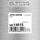 UC14615 Shaft Fits John Deere (surplus Open Box) New. Price: $116.74.