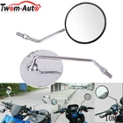 Pair Motorcycle Rear View Side Mirrors Chrome Round Shape For Universal Scooter New. Price: $20.99.