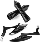 1" Aluminum Black Spike Motorcycle Grips + Spear Blade Side Mirrors For Harley New. Price: $39.98.