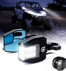 Xprite Aluminum Utv Side Rear Mirrors W/ Led Spot Blue Lens For 1.6"-2" Roll Bar New. Price: $89.99.