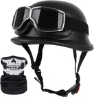 German Style Motorcycle Helmet, Dot Approved Adult Women Half Skull New. Price: $84.49.