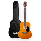 Rockjam Acoustic Guitar With Gig Bag Full Size 39" (AG-1N-G) Open. Price: $139.64.