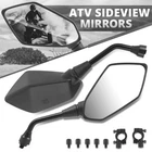 Fit Universal Atv Rectangular Convex Side View Mirrors Handlebar Mount Bolt-in New. Price: $14.99.