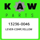 13236-0046 Kawasaki Lever-comp,yellow 132360046, New Genuine Oem Part. Price: $156.97.