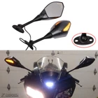Carbon Sport Bike Rear View Led Turn Signal Mirrors For Honda 2002-2008 Vfr 800 New. Price: $38.64.