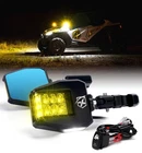 1.75"-2" Utv Rear View Side Mirrors W/ Yellow Spot Puddle Lights For Polaris Rzr New. Price: $108.79.