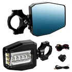 Utv Rear View Mirrors With Led Sport Light Fit For 1.75"-2 Inch Roll Bar .... Price: $88.00.